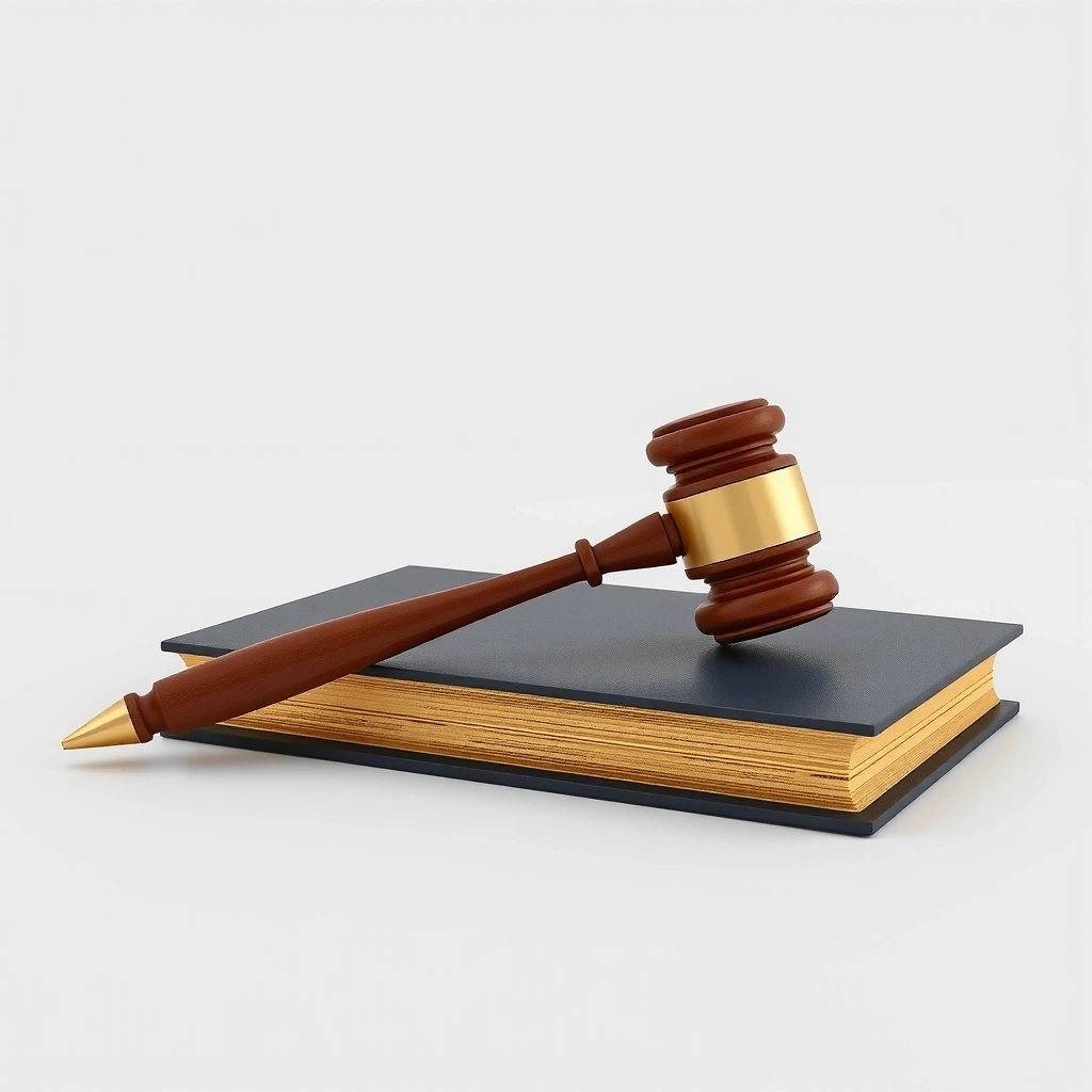 A gavel and legal books, representing governing law and jurisdiction.